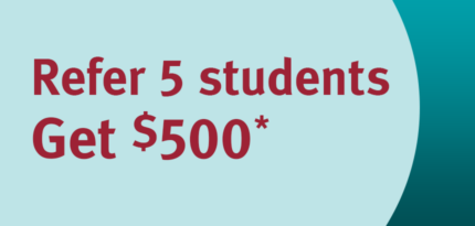 refer 5 students and get $500